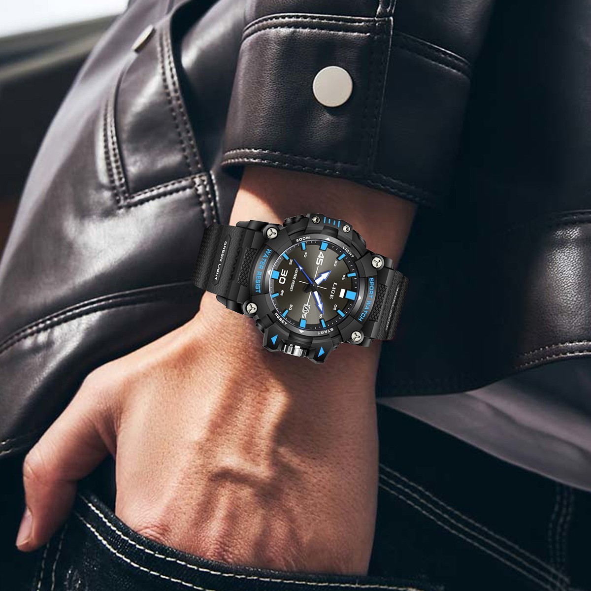 Men’s Diver Sport Watch Quartz Date Analog Luminous Waterproof Luxury Wristwatch