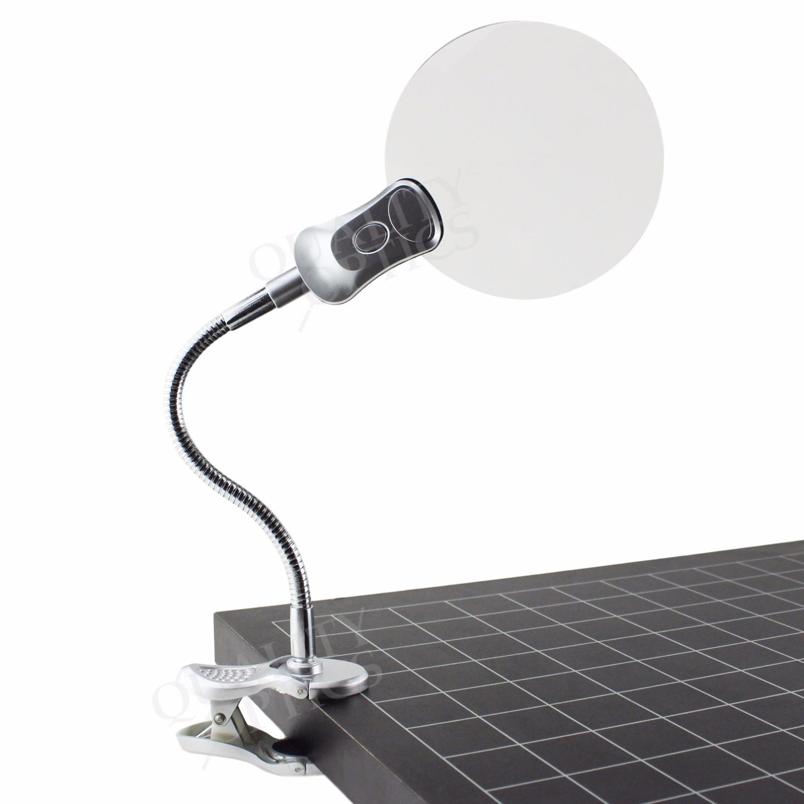 CLAMP CLIP ON DESK TOP TABLE MAGNIFIER LED LIGHTED MAGNIFIYING FLEX NECK MOUNT