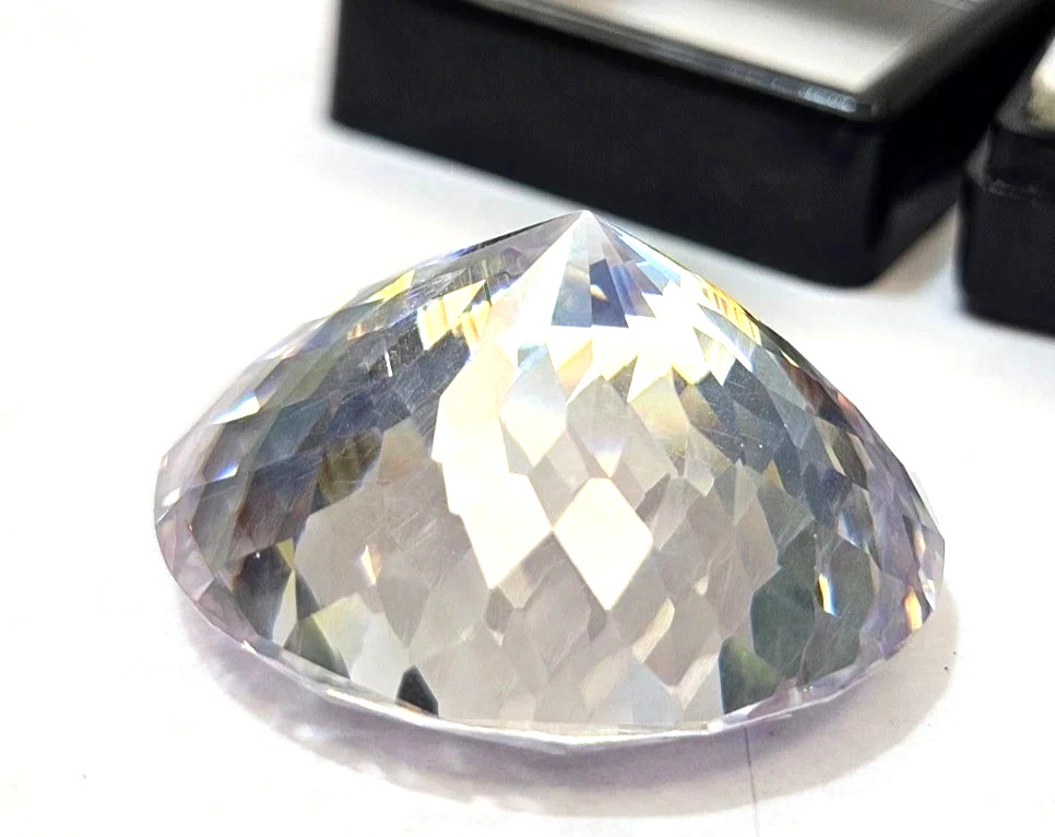 White Zircon Round Cut 70+Ct Cambodian Natural EGL Certified Loose Gemstone