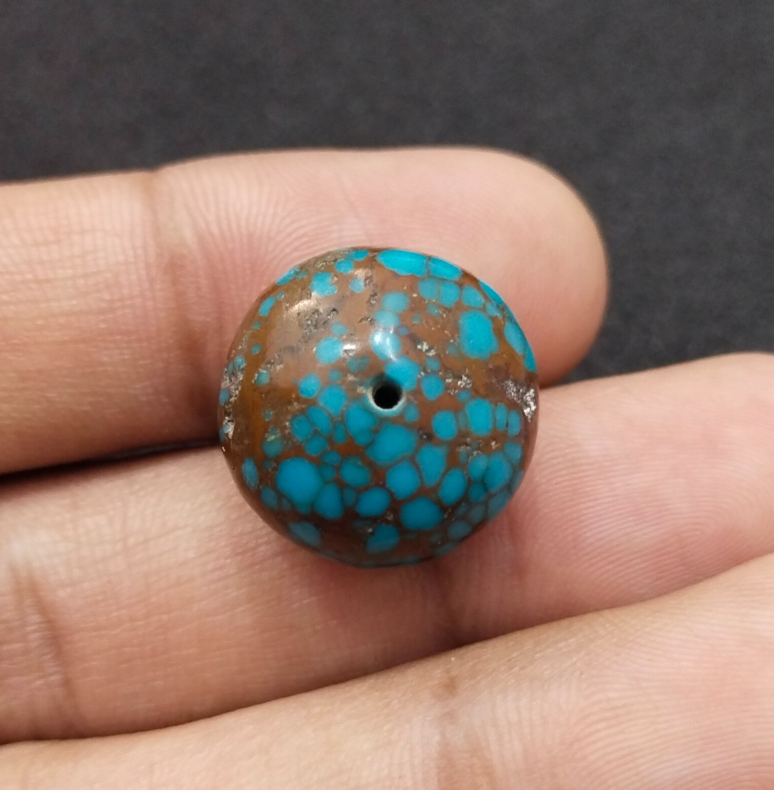 Tibetan Turquoise Round Tyre Beads, 18x13mm Loose Gemstone For Jewelry Making