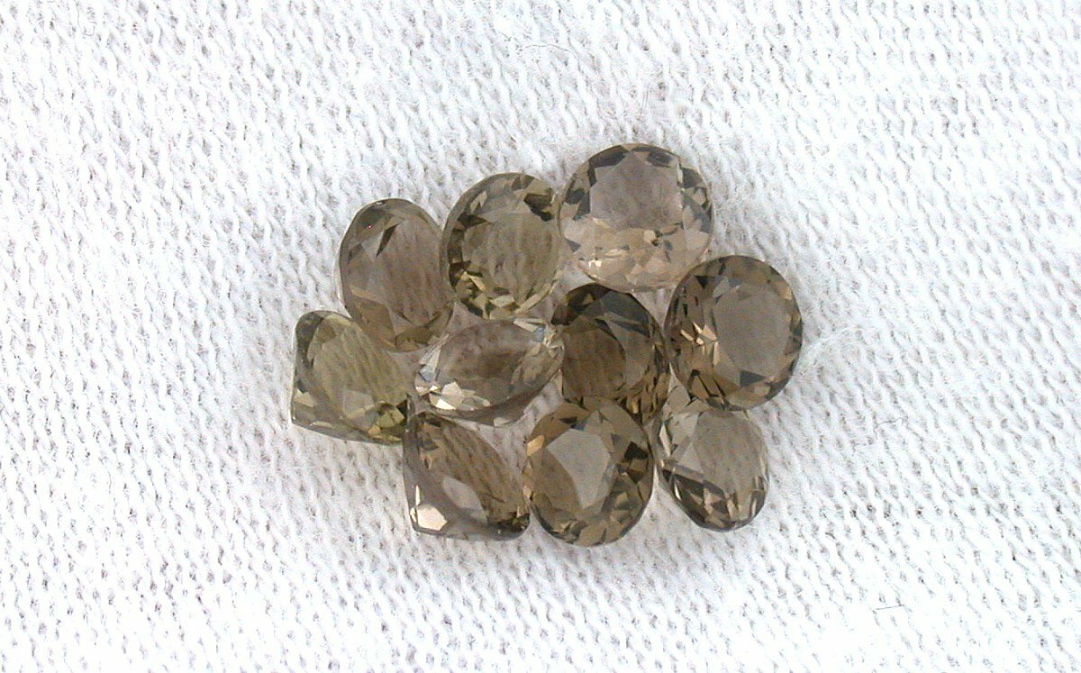 FOUR 4mm Round Natural Brazilian Light Smoky Quartz Gem Stone Gemstone B23A79C
