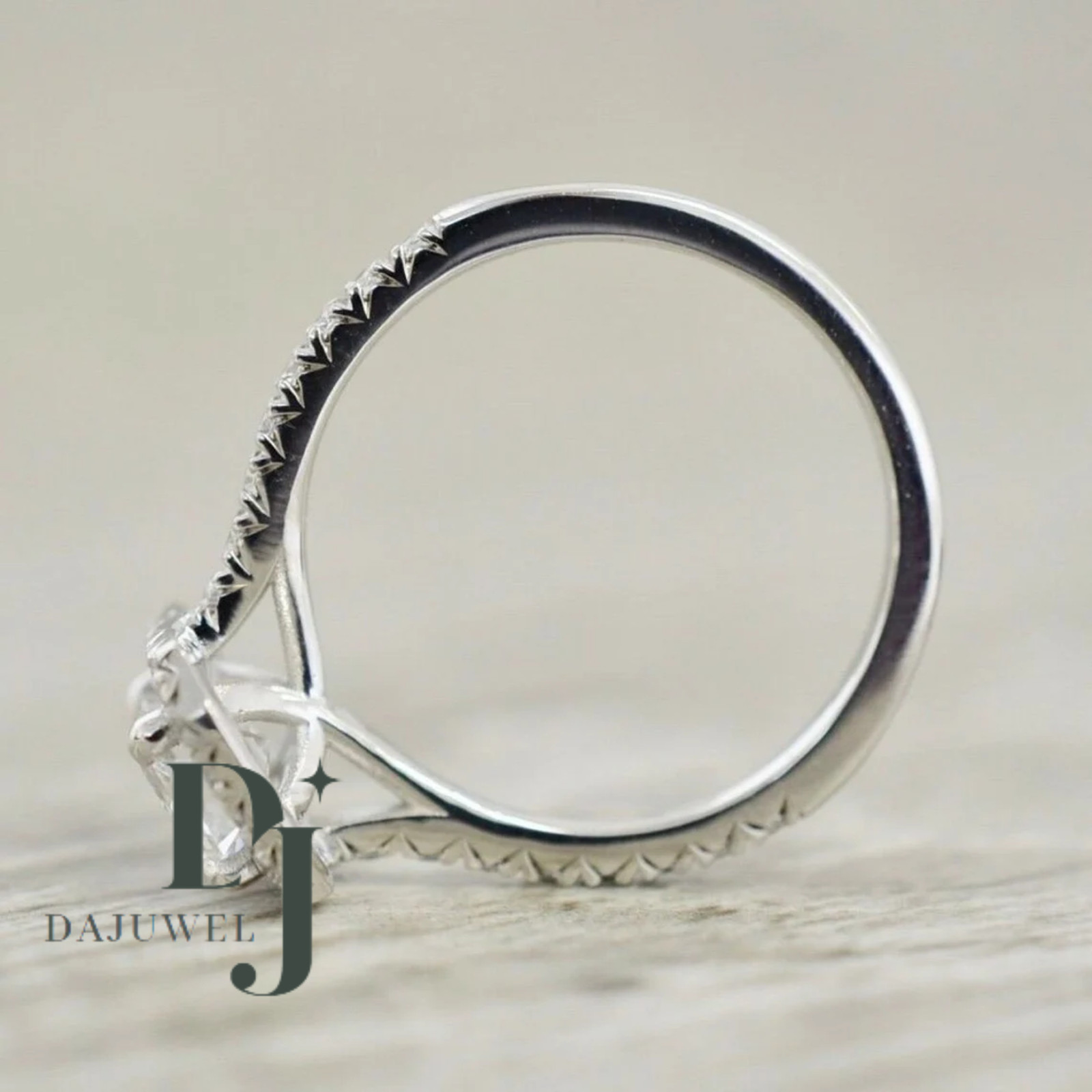 Moissanite Halo Engagement Ring 2.50 CT Emerald Cut VVS1 Solid 14K White Gold