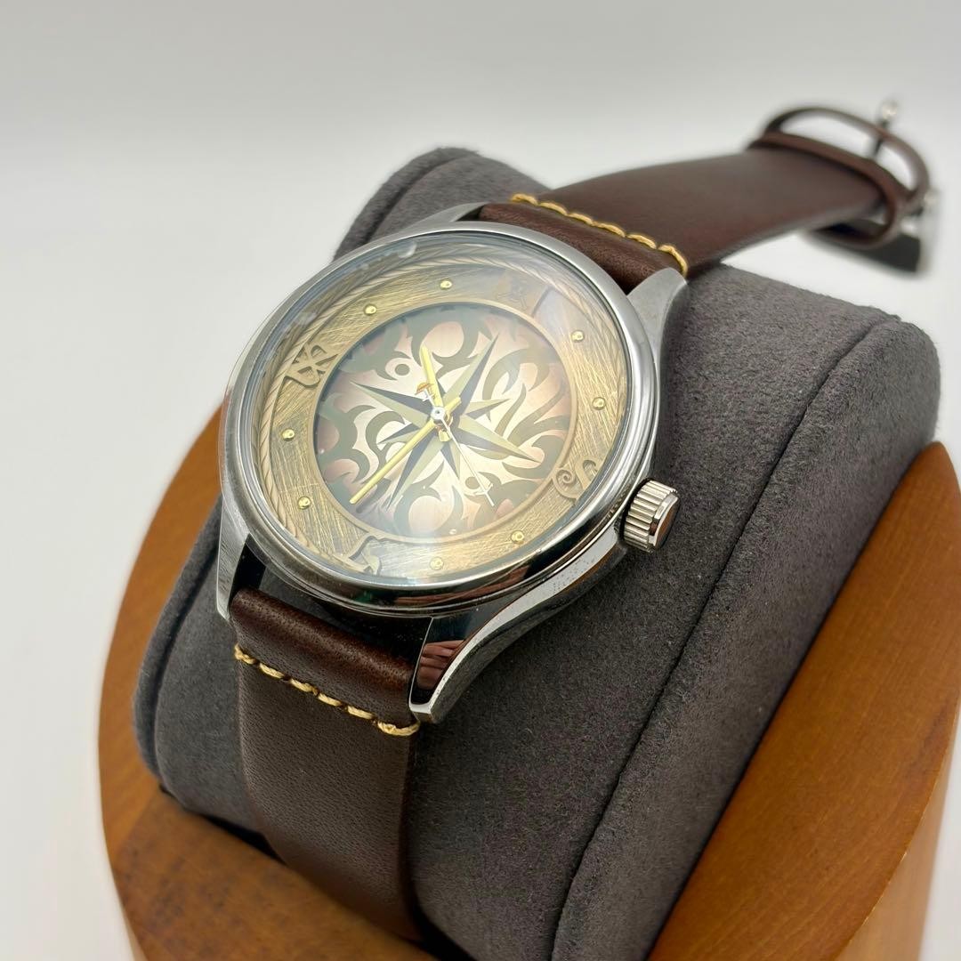 ONE PIECE Official Wristwatch Luffy Zoro Sanji Brown Silver Anime Rare Japan