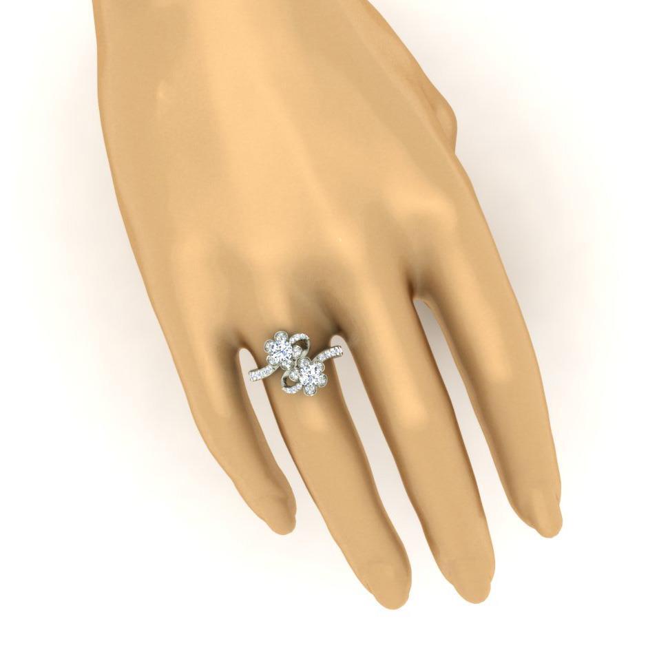 Forever Us 2 Stone Solitaire Diamond Ring For Women 1.50 Carat SI1 G 14K Gold