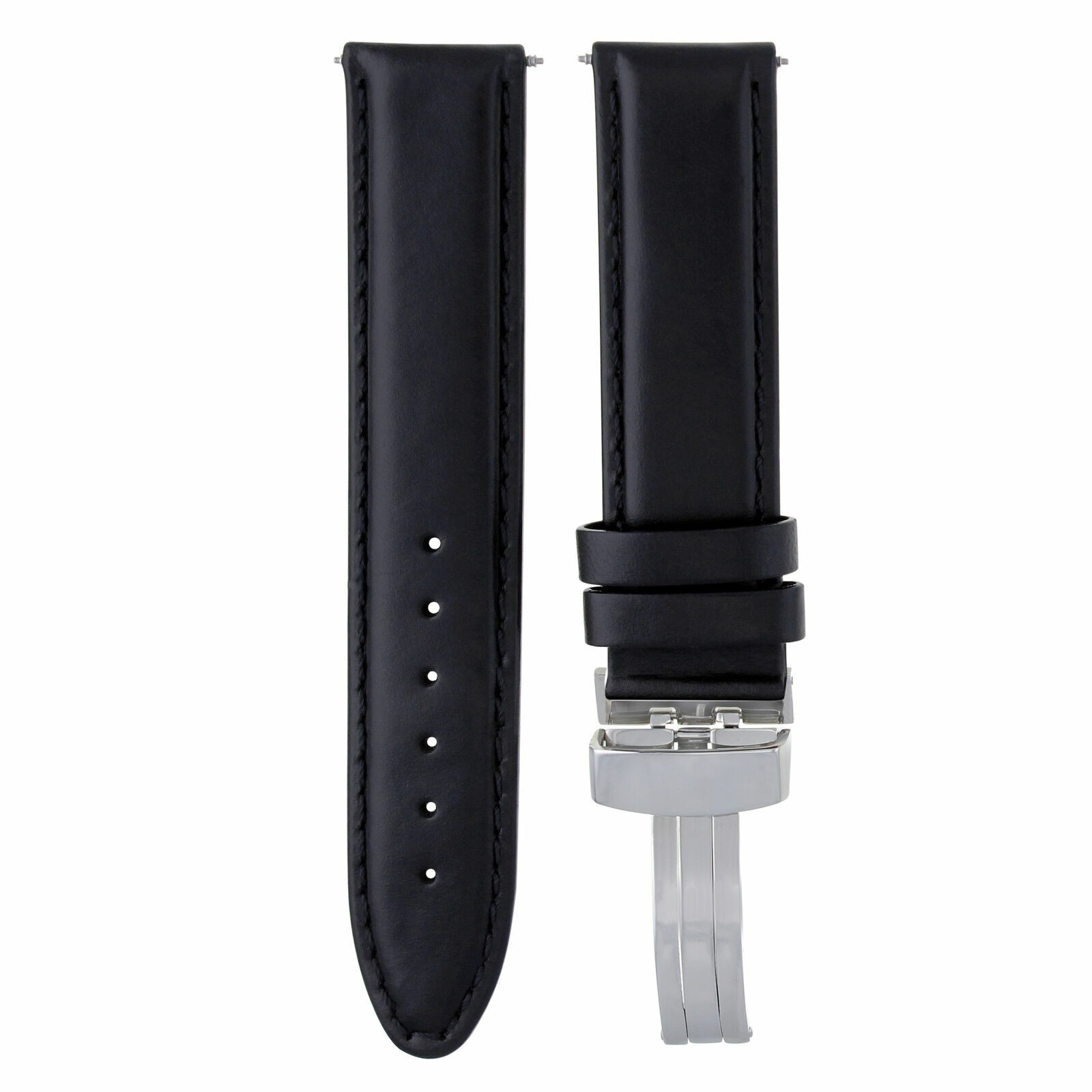 18-24MM GENUINE LEATHER BAND STRAP SMOOTH CLASP FOR BREITLING