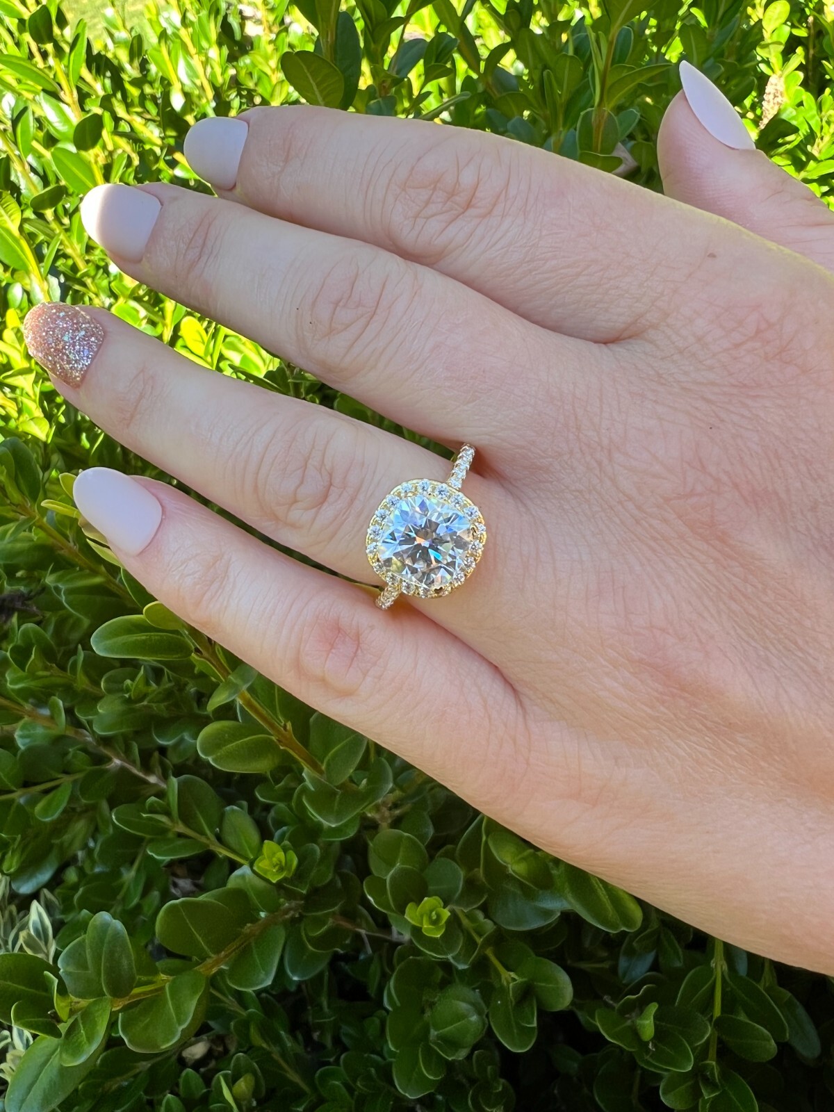Cushion Cut Moissanite Engagement Promise Ring Real 14k Gold Vermeil 925 Silver