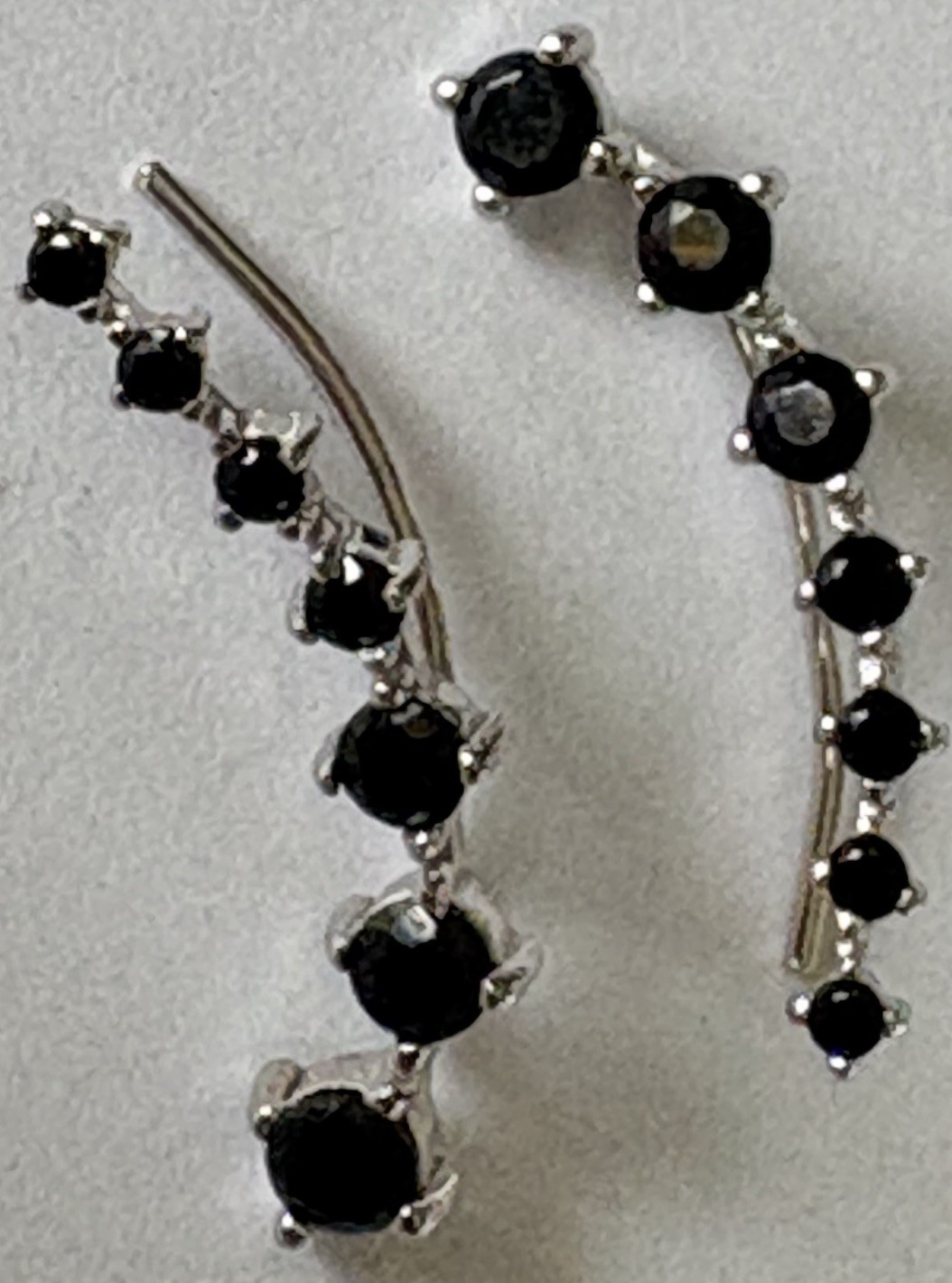 Black Diamond Climbers Cuff Wrap Cubic Zirconia 925 Sterling Silver Fashion S…