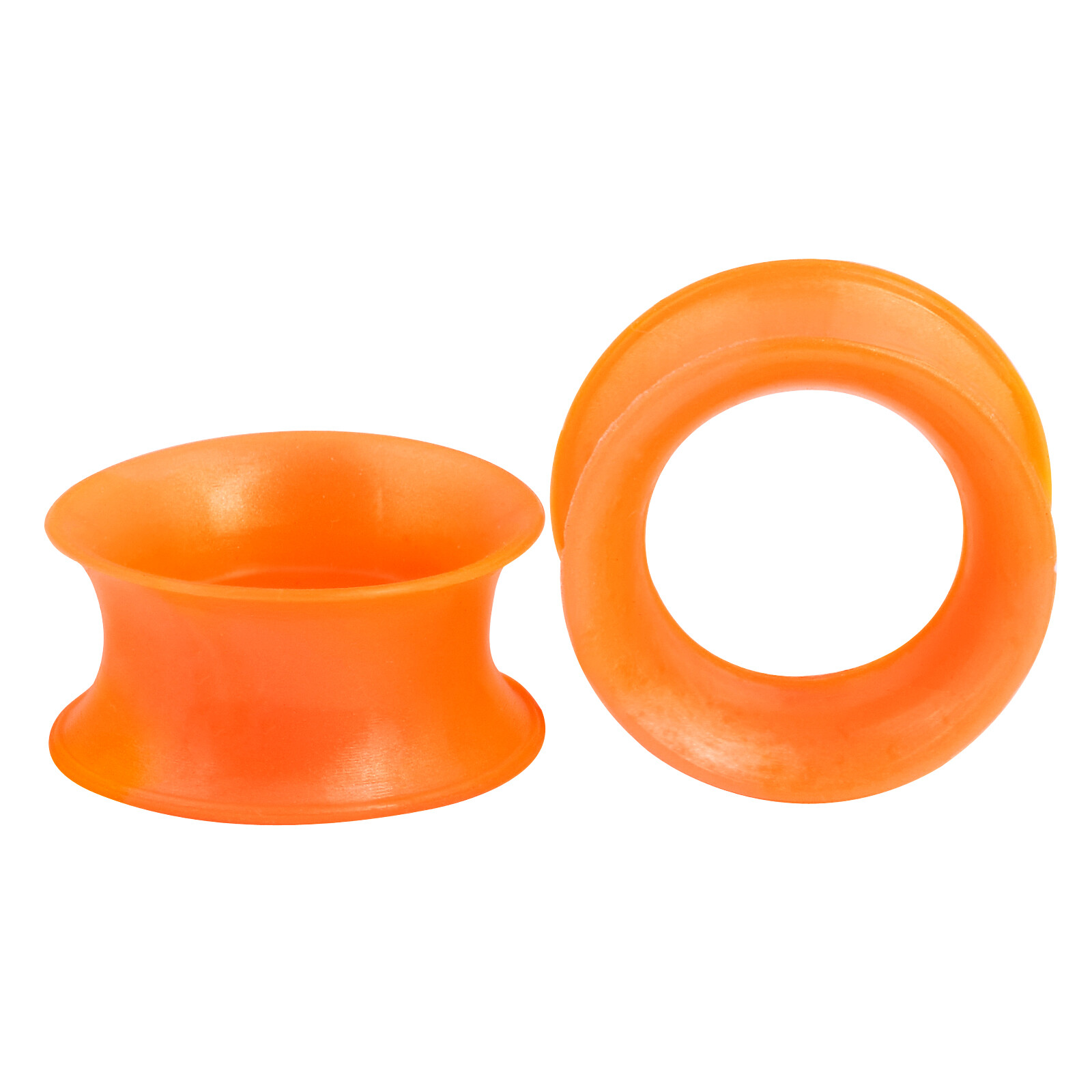 Pair Colorful Thin Silicone Ear Tunnels Plugs Gauges Earskin Earlets Flesh Gauge