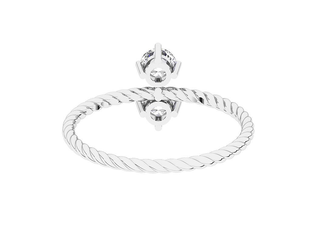 SI1 G 0.50Ct Natural Diamond Forever Us Two Stone Engagement Ring 14K White Gold