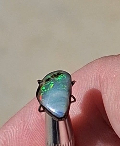 3.7ct Queensland Boulder Opal Natural Opal Gem, multicolour crystal faced.