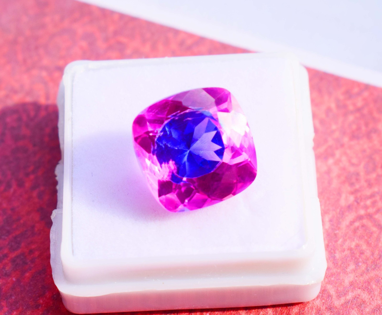 Natural Bicolor Pitambari Sapphire Gemstone 12Ct Cushion cut Loose Pitambari Gem