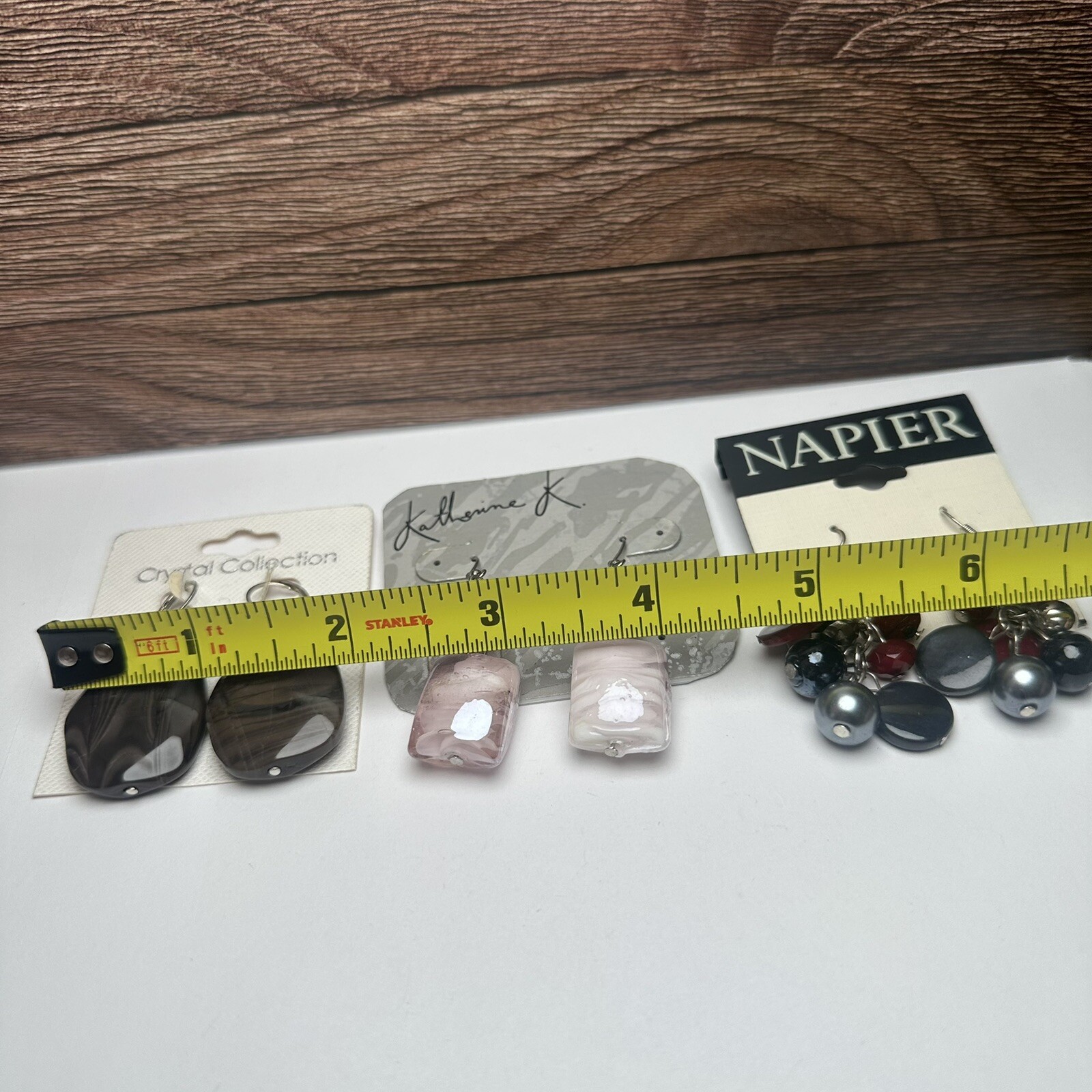 Silver Tone Beaded Dangle Drop Pierced Earrings NWT Lot Of 3