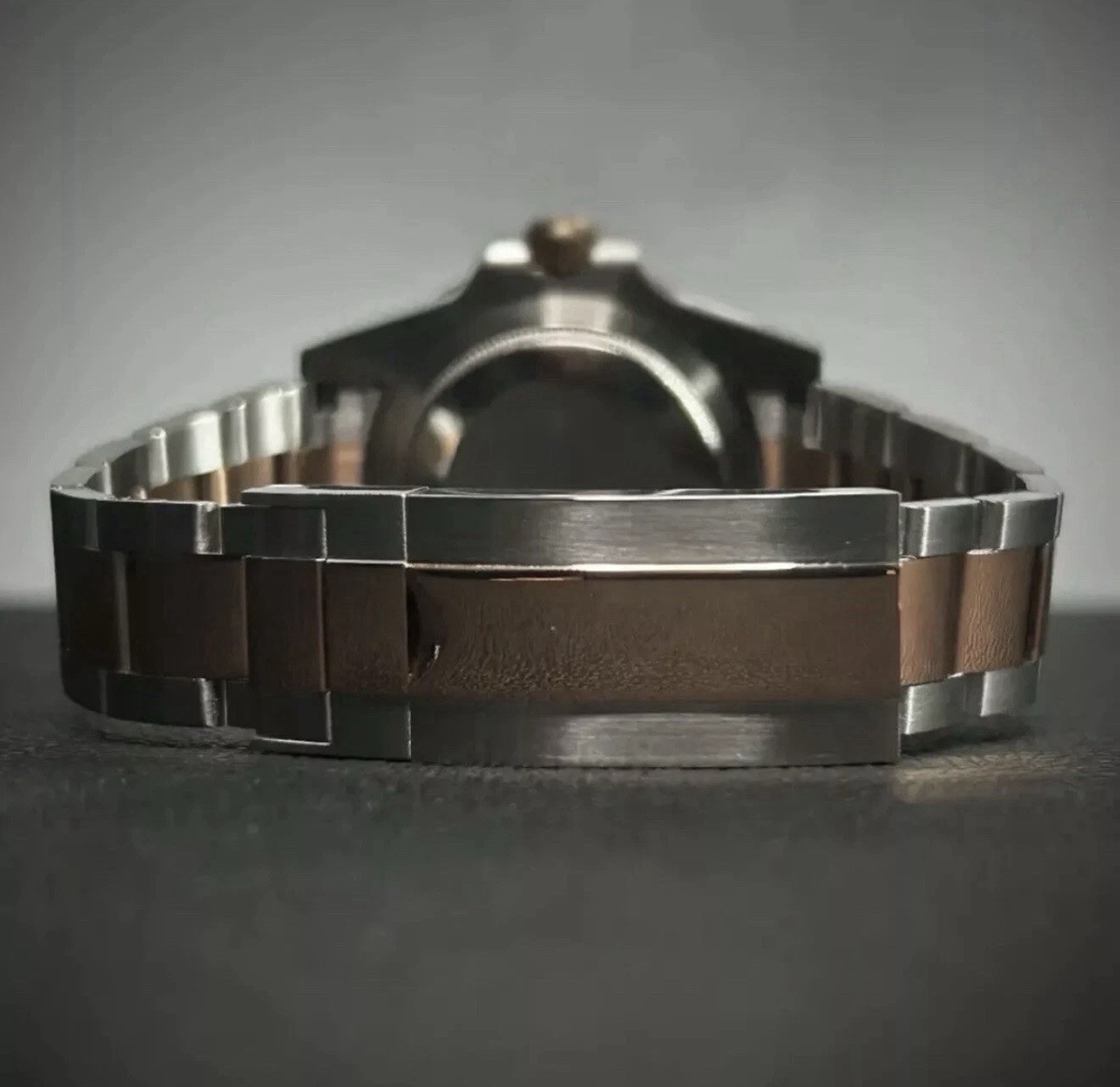 Custom 40mm “Root Beer” GMT Style Mod Watch Two Tone Rose Gold NH34 Automatic