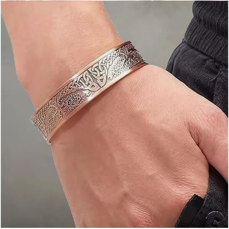 Men’s Bracelet Magnetic Therapy Arthritis Pain Relief Pure Solid Copper Bangle