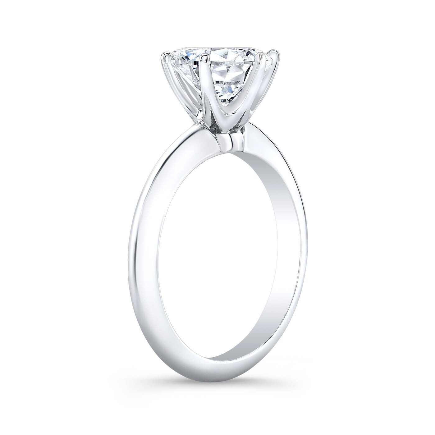 1.50 Ct Round Cut Diamond Knife Edge Solitaire Engagement Ring H VS2 GIA 14K