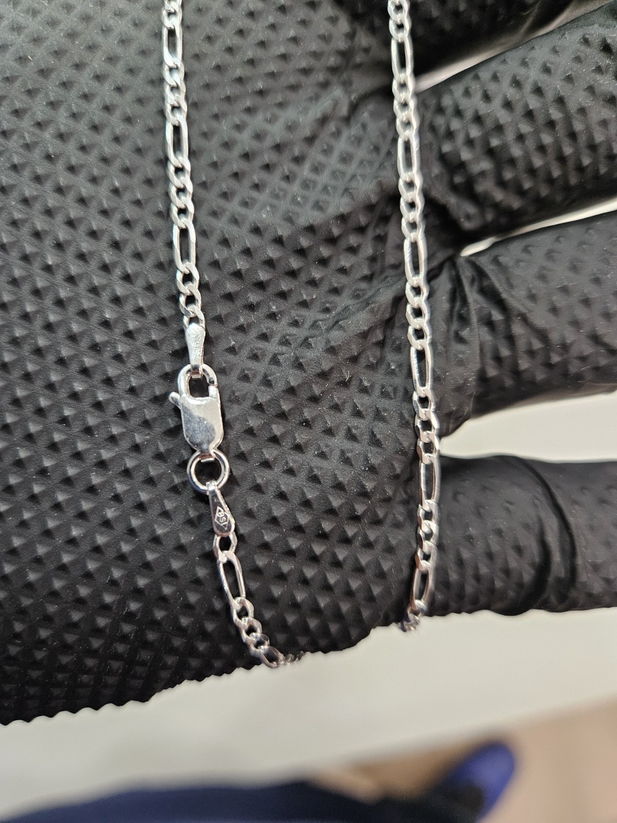 925 Sterling Silver Moissanite Shoe Charm Pendant 24in Figaro Chain Combo Set