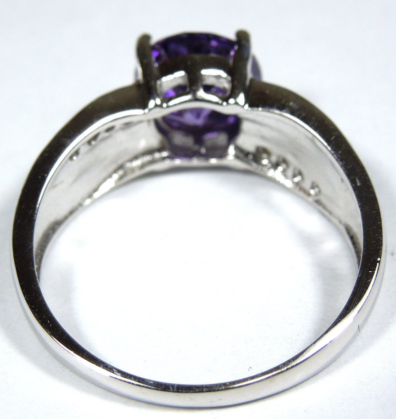 2 ct Amethyst & Blue Fire Opal Inlay 925 Sterling Silver Ring Size 6,7,8,9