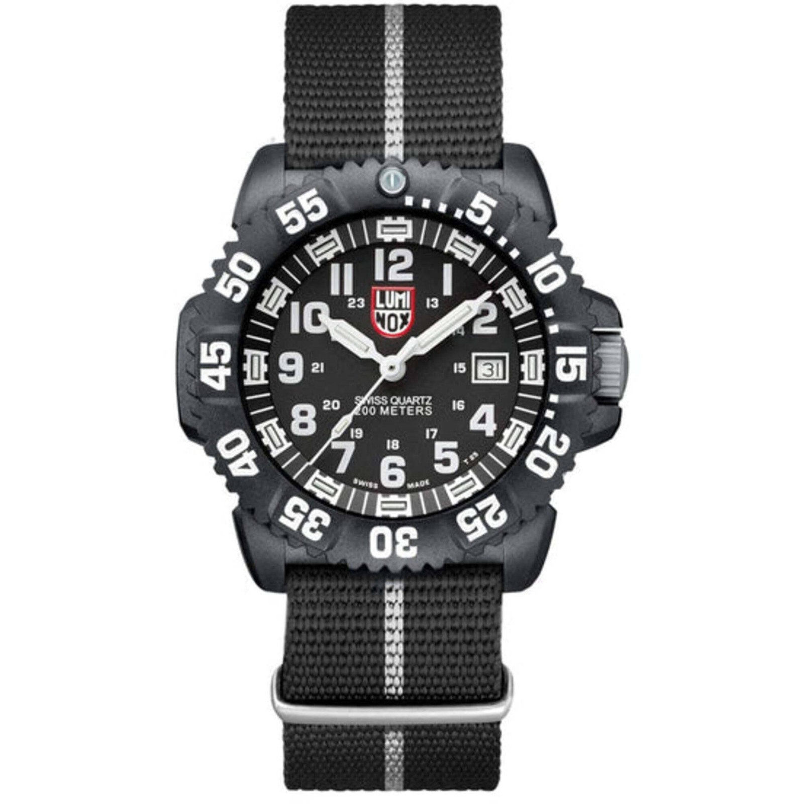 Luminox Men’s Watch Navy SEAL Quartz Black and White Nylon Strap XS.CZ51
