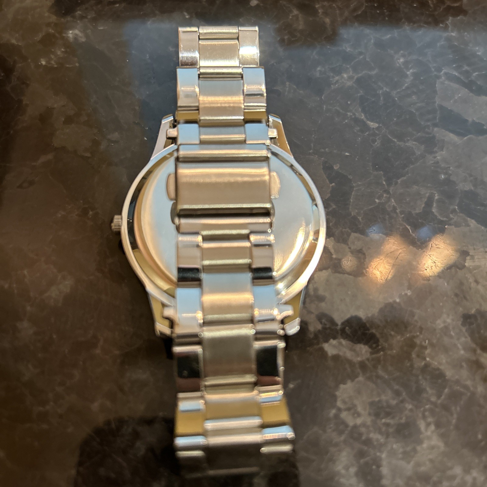 NEW PX Men’s Dakota Stainless Steel Bracelet Link Black Dial Watch