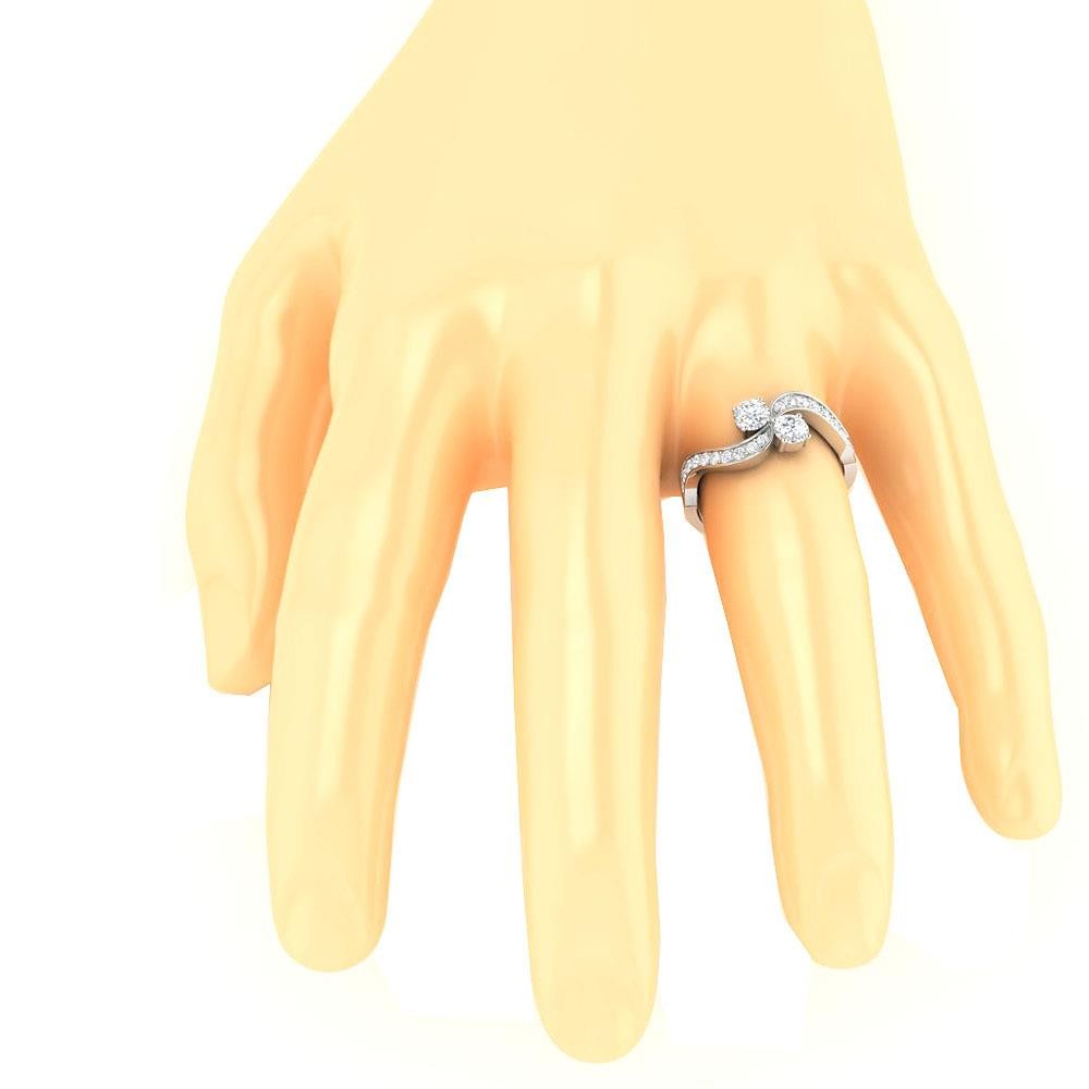 Forever Us Two Stone Lab Grown Diamond Solitaire Ring VS F 0.90Ct 14K Rose Gold