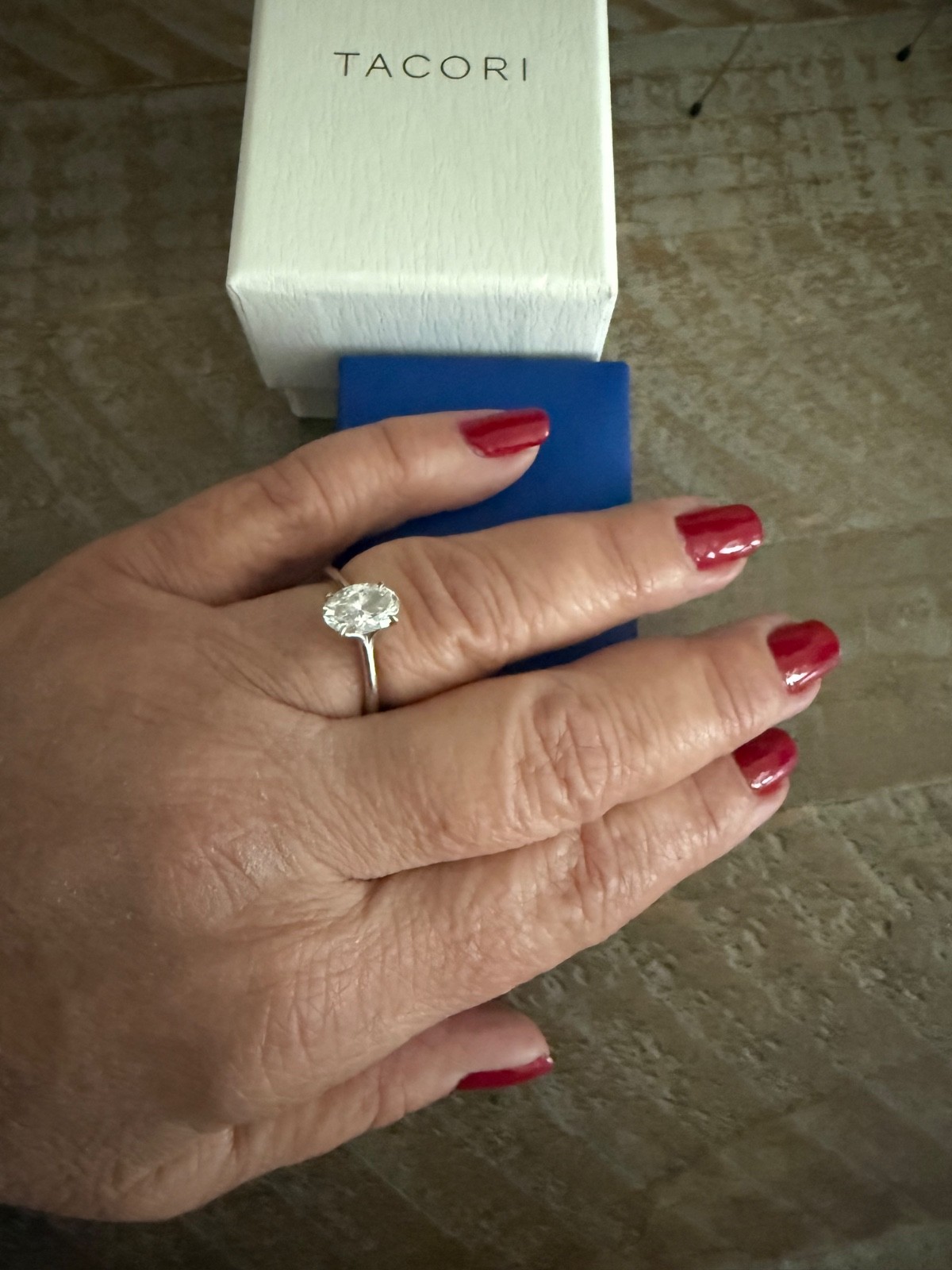 TACORI PLATINUM / oval ENGAGEMENT RING 1.51 lab grown /worn only 1 month