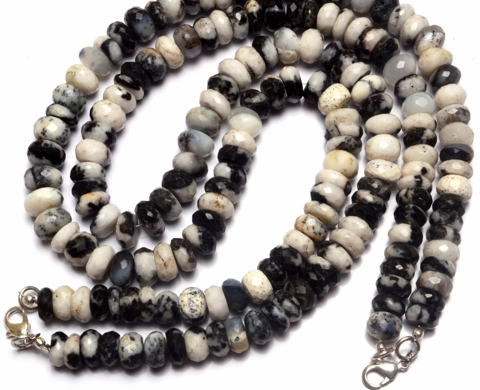 Natural Rare Gem Dendritic Agate Faceted 10MM Approx Rondelle Beads Necklace 16″