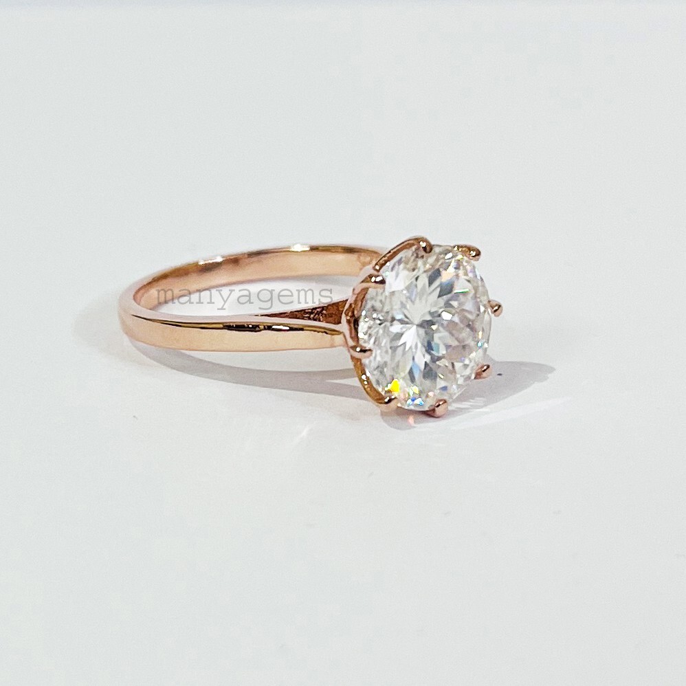 3.50 Ct Portuguese Cut Lab Created White Diamond Ring -925 Sterling Silver