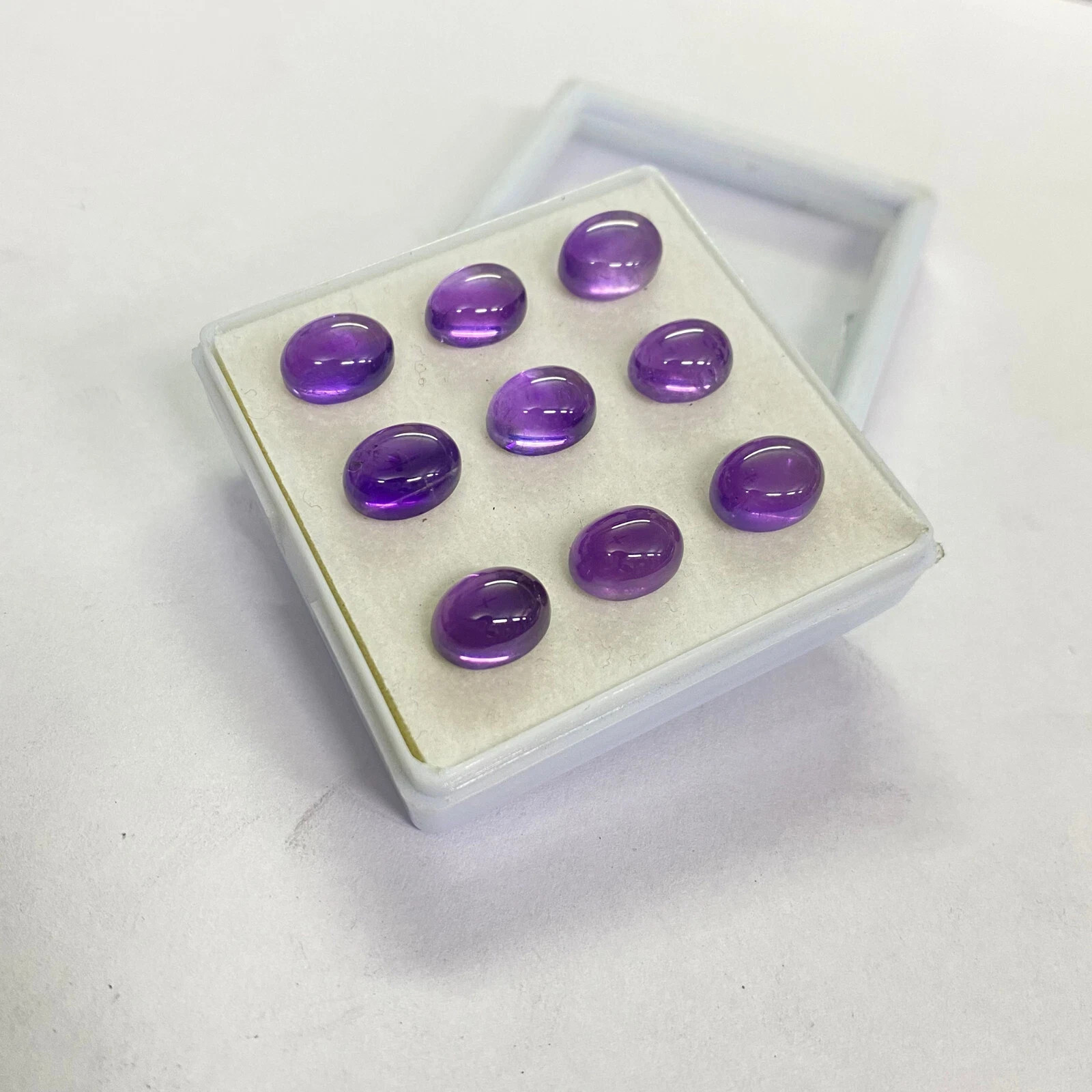 8×10 mm Natural Amethyst Cabochon Oval Shape Loose Gemstone For Jewelry Making