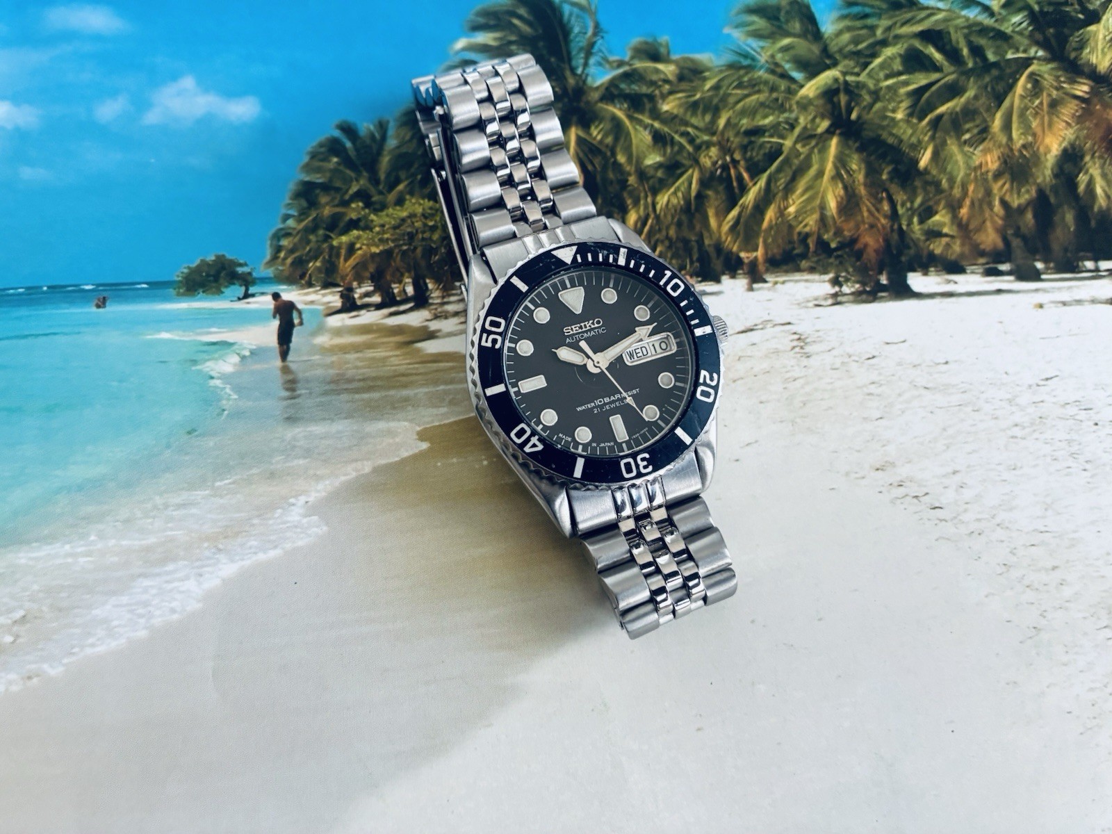 Rare Japan Seiko SKX023J Orig Men’s Automatic Diver Black Dial 100m 7S26-0040 Ex