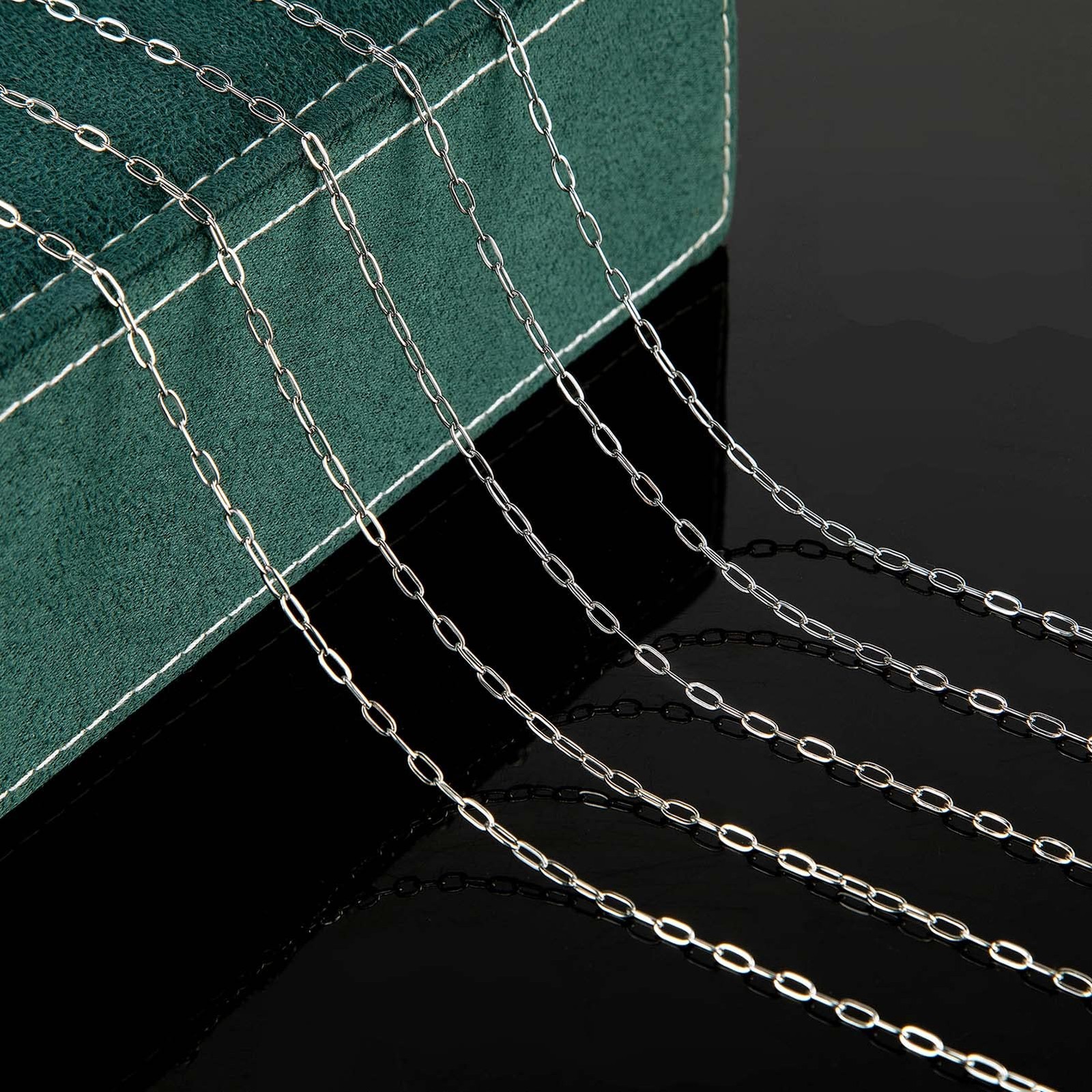 KYUNHOO 32.8 Feet 304 Stainless Steel Chain Bulk Silver Paperclip Chains for Jew