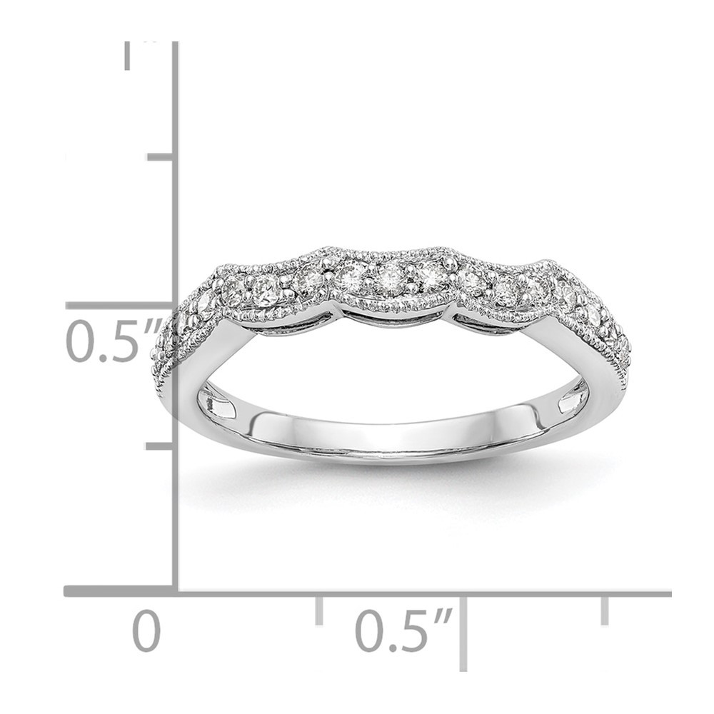 14K White Gold 1/4 Ct Lab Grown Diamond Wedding Band Ring Size 7 for Women