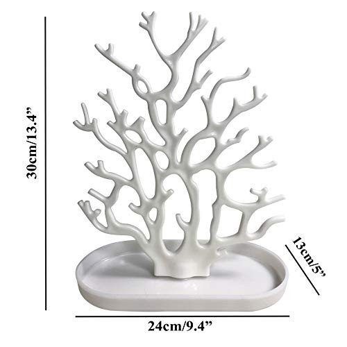 Coral Tree Jewelry Hanging Stand Display Table Top Necklace Bracelet White