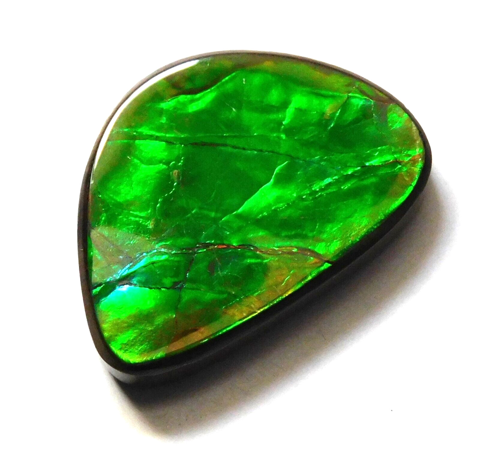 14.85 Ct Natural Canadian Ammolite Cabochon Loose Gemstone 22.9X16.3X4MM LV48