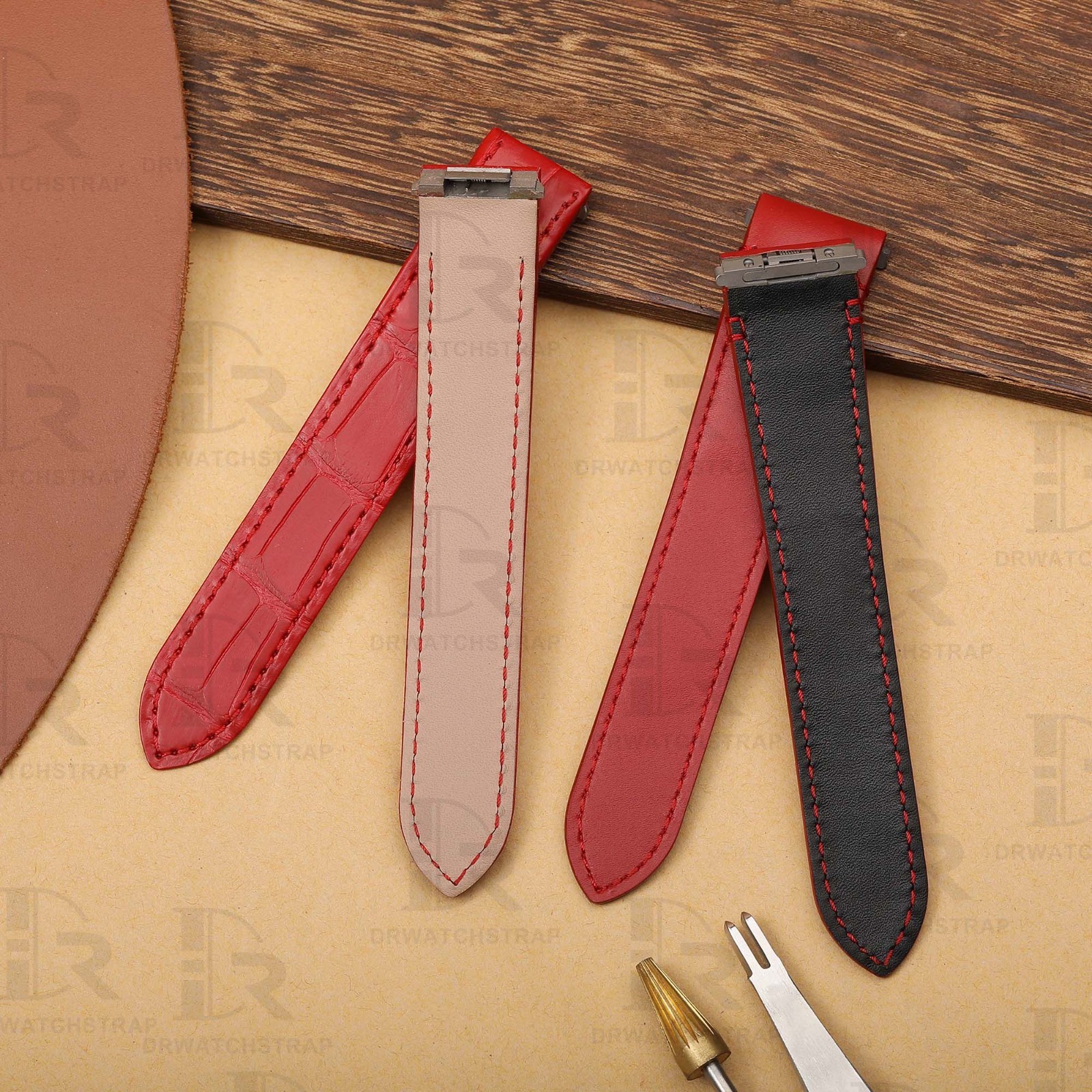 Custom quickswitch calfskin leather strap for Cartier Roadster 15.5mm 19mm 20mm