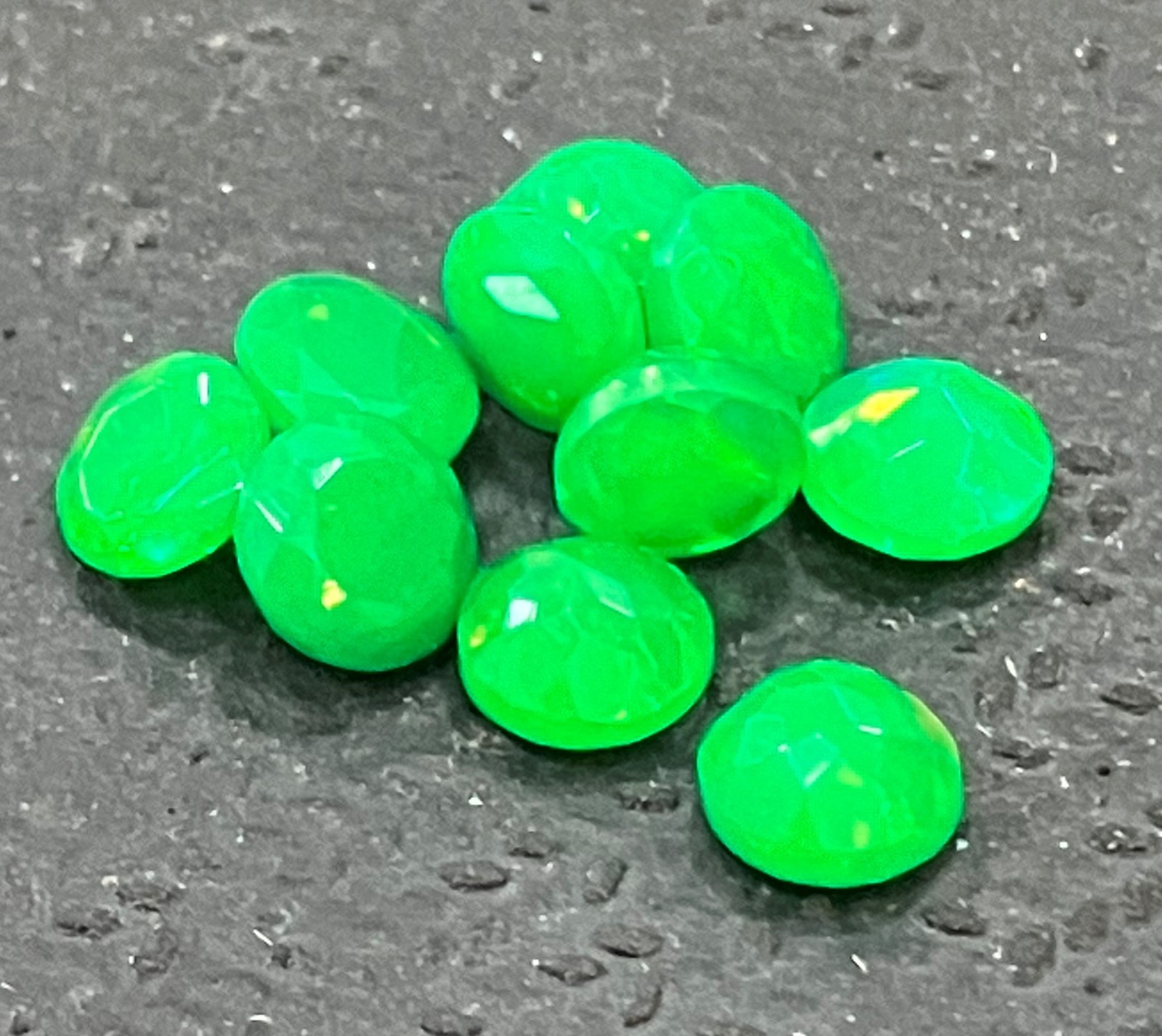 AAA Natural Ethiopian Green Fire Opal Round Cut Loose Gemstone For All Jewelry