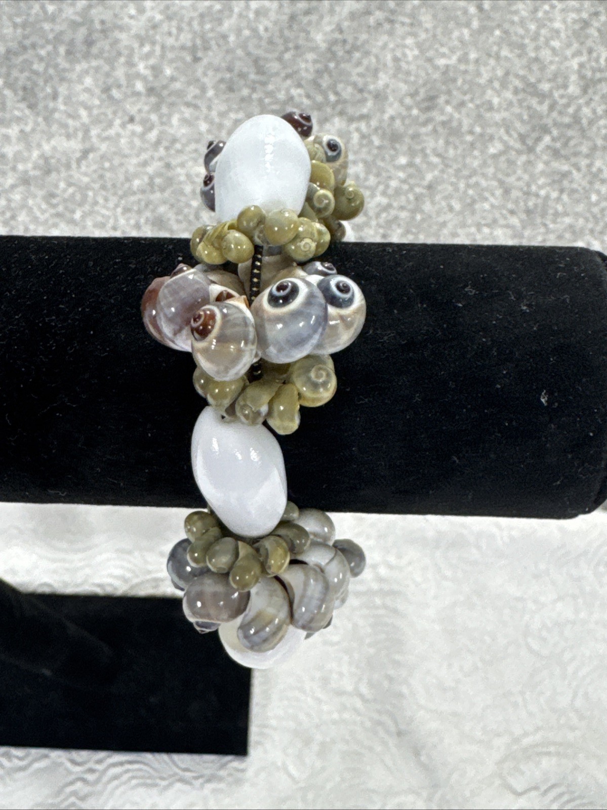 Vintage Various Types of Seashells Cha Cha 50s 60s Adjustable Stretch Bracelet