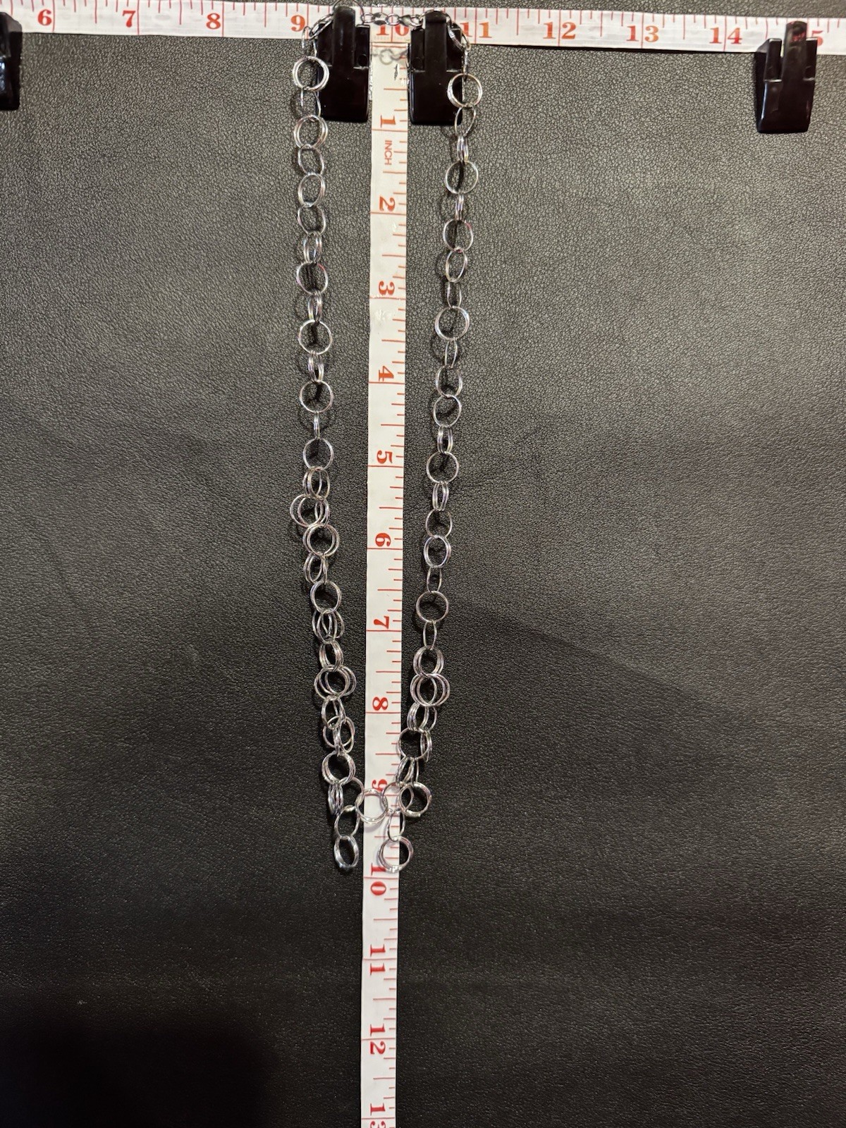 Milor Italy 14K WHITE GOLD Interlocking Circle Link Chain Necklace 18” 8.5g