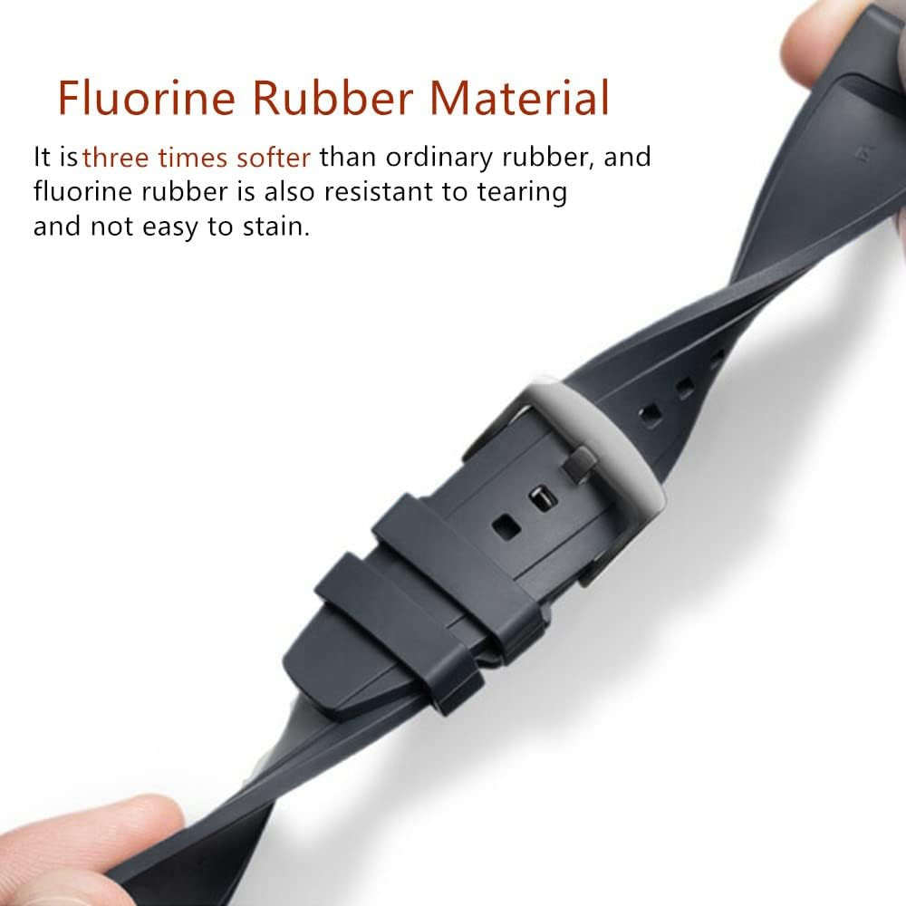 Correa Reloj Caucho Fluoro FKM 19mm 22mm Liberacion Rapida Suave Durable
