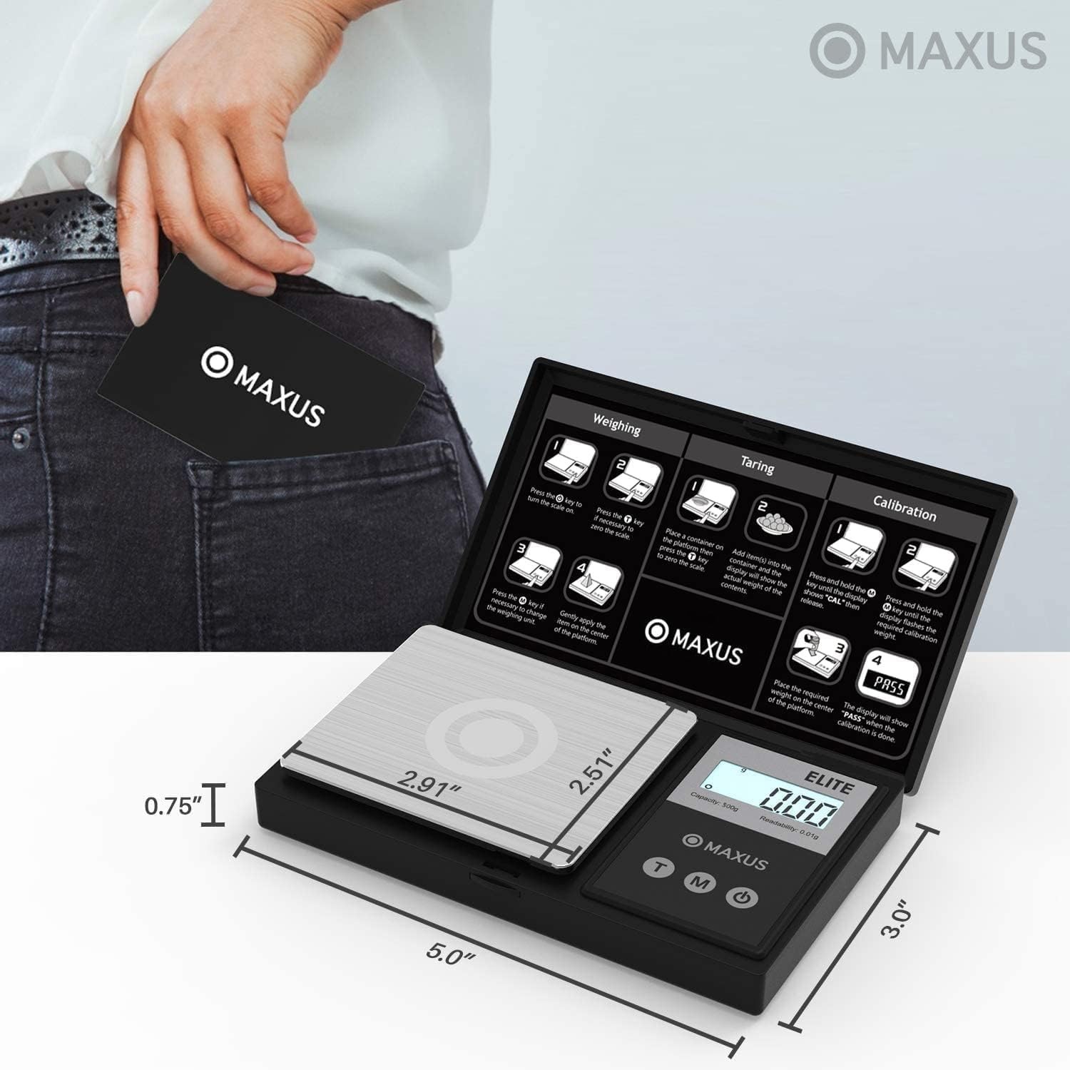 Stainless Steel Pocket Scale with Tare Function – Perfect for All Weighing Needs