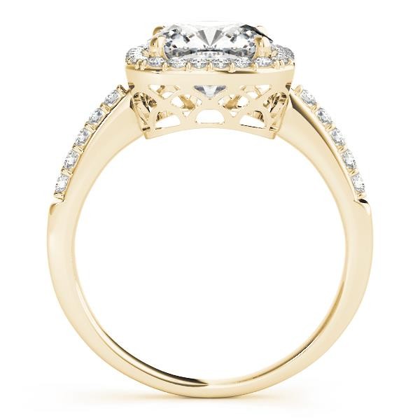 VS F 1.25-2.85 Ct Lab Grown Diamond Halo Cushion Shape Engagement Ring 14K Gold