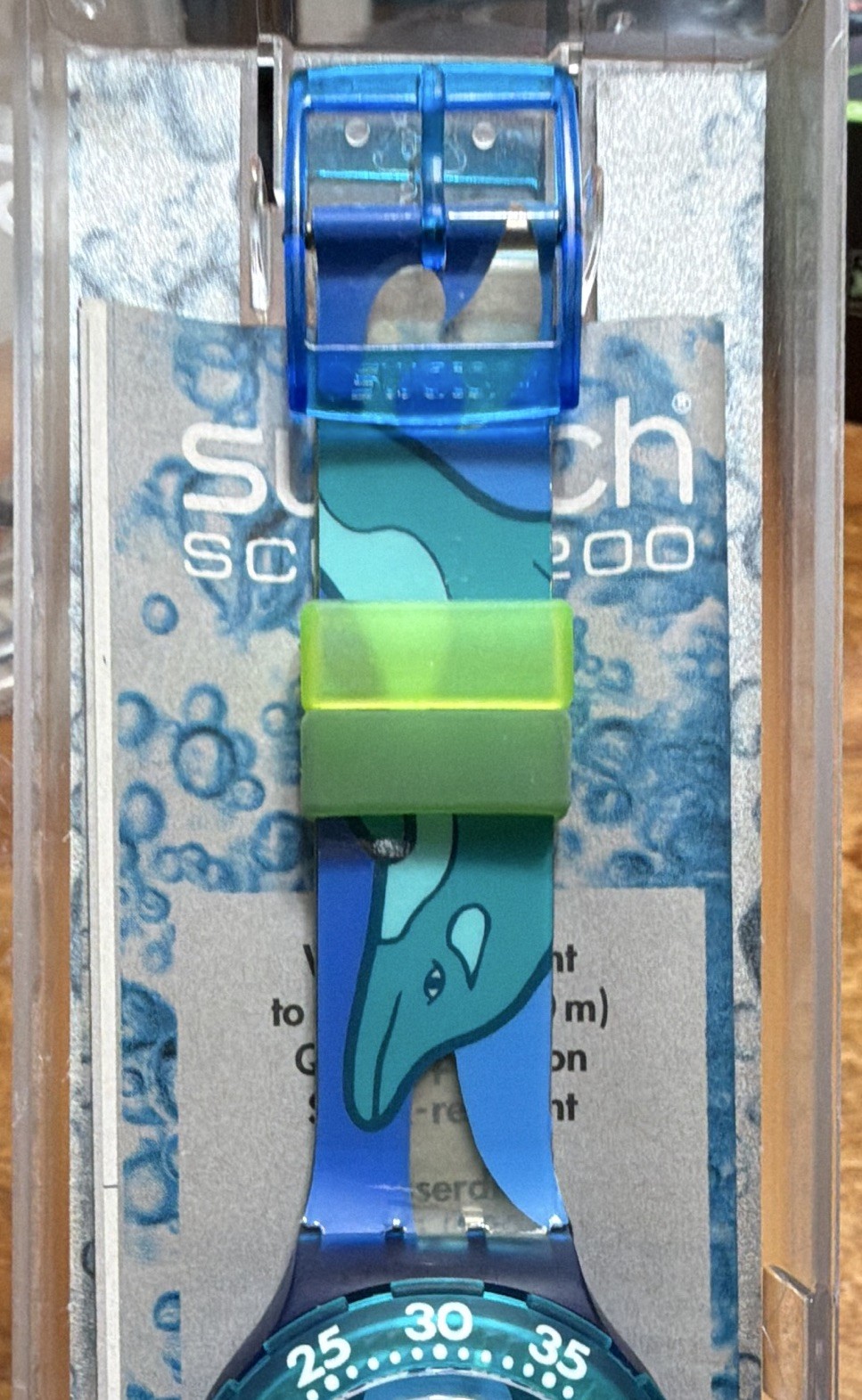 Vintage 1994 SWATCH SCUBA 200 Diver Watch SDN110 Pacific Beach NOS Mint