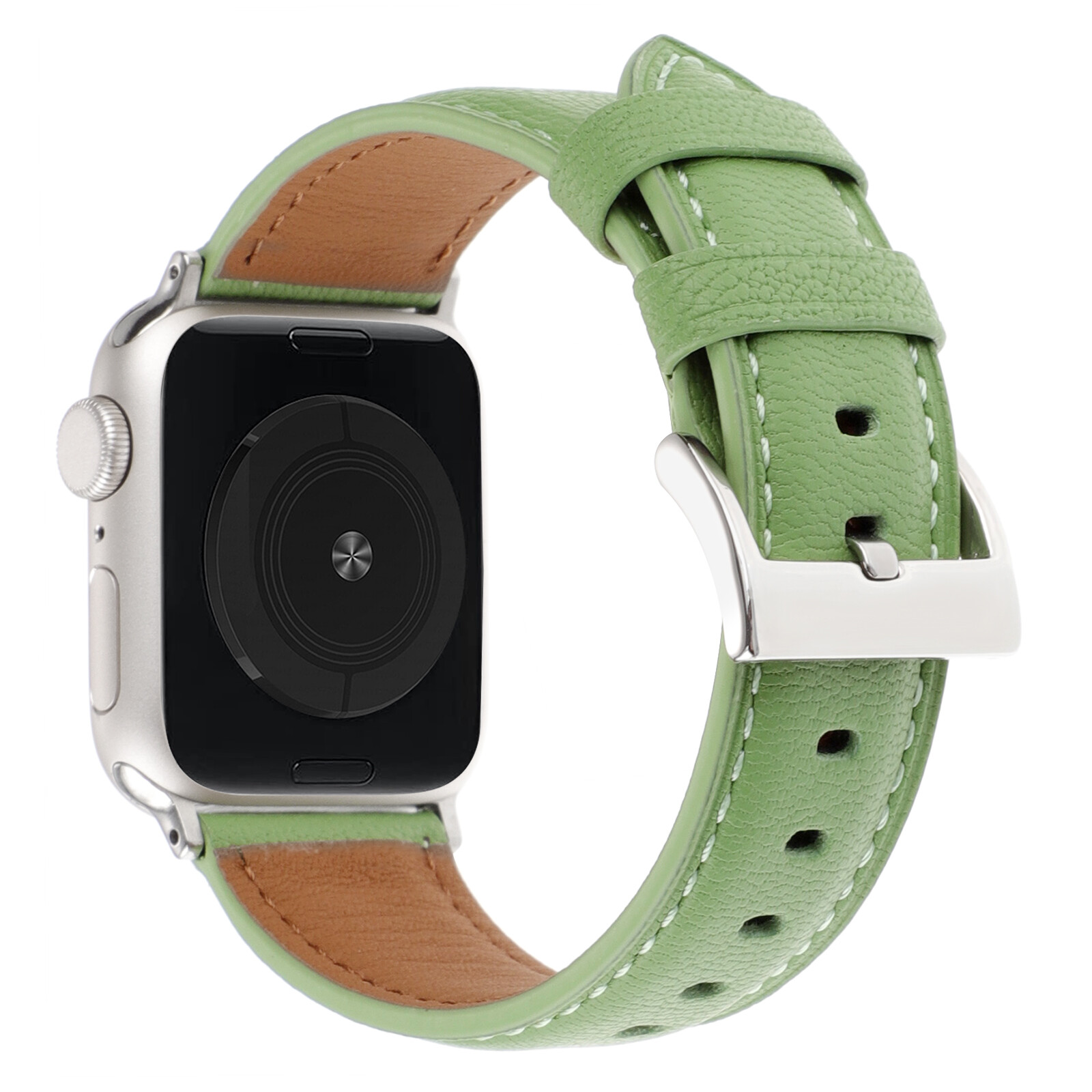 Classic Genuine Leather Wrist Band Strap For Apple Watch Series 10/9/8/7/6/5/SE