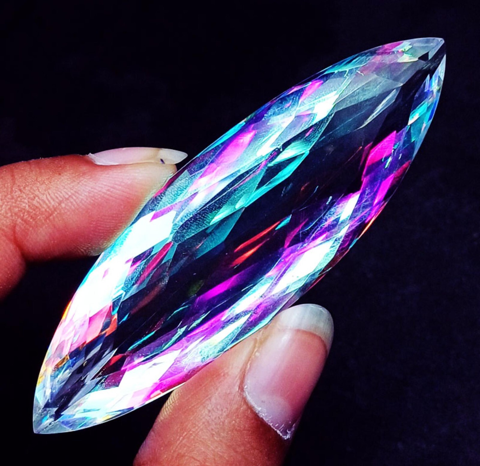 Mystic Quartz Between 90 to 110 Ct Certified Loose Gemstone With Free Gift