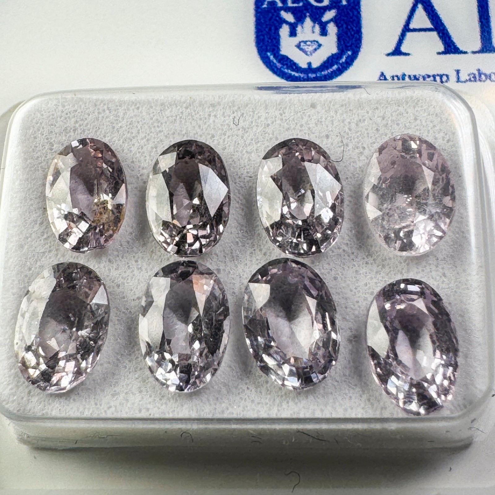 8 Matching Natural Burma Pink Spinels, ALGT Certfied, No Treatment, 4.43ct