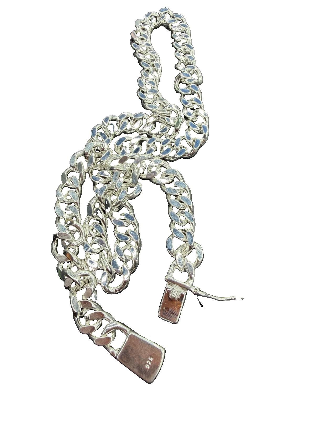 Cuban Link Curb Chain 925 Silver 22” 10MM 78.5G Signed