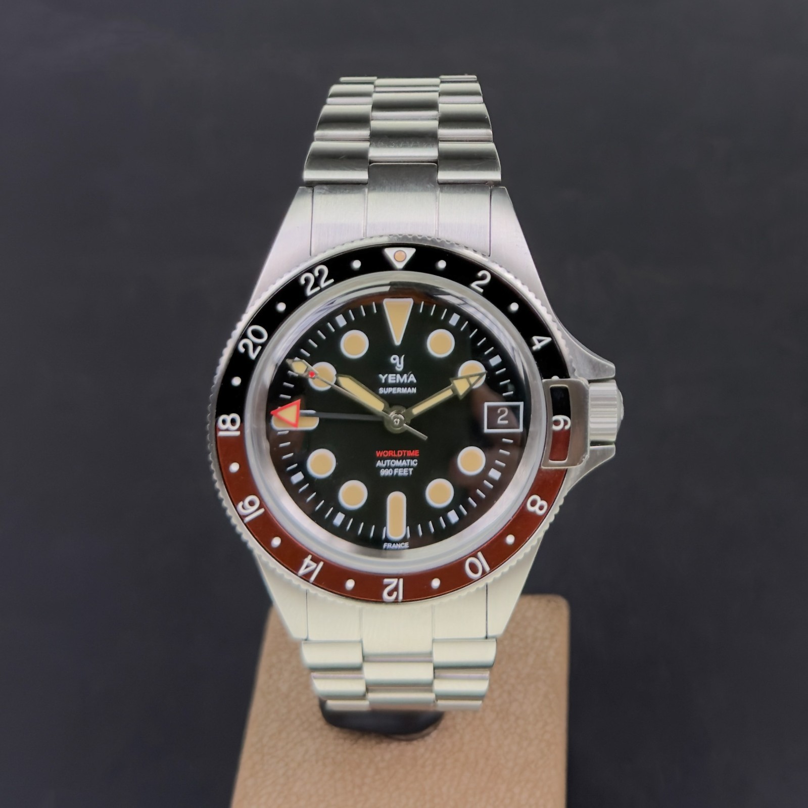 (Wi1) Yema Superman GMT Coke Automatic Watch – 39mm – Box And Papers