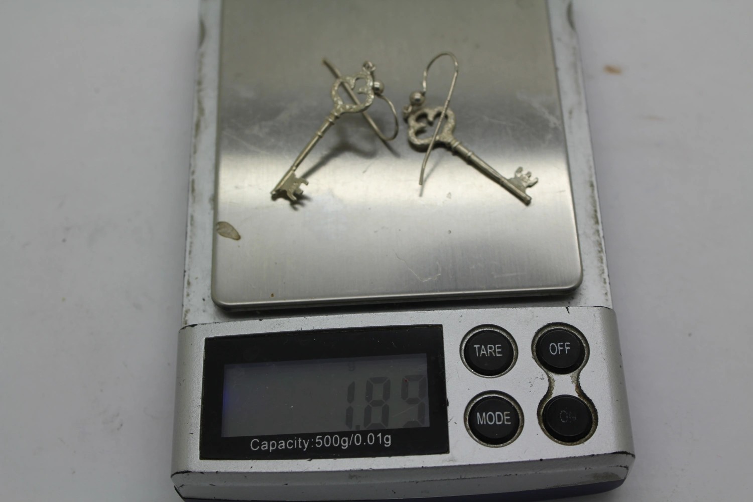 Findlay Bolivia .925 S.S. ANTIQUE SKELETON KEY dangle earrings #