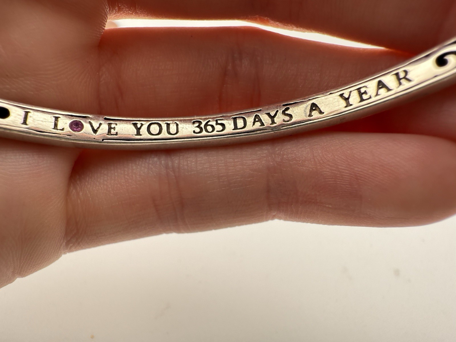 CHARLES KRYPELL 925 SILVER I LOVE YOU 365 DAYS A YEAR IVY 7 1/2” BANGLE K182C