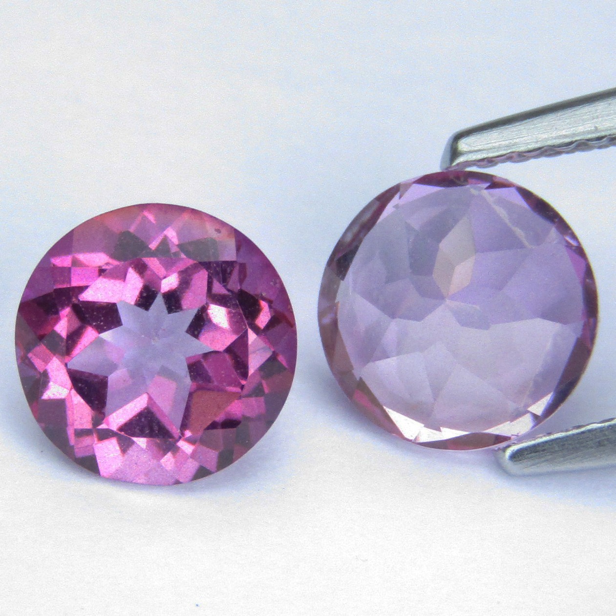 3.17Cts Beautiful Natural Pink Color Topaz 8mm Round Shape Matching Pair Gems