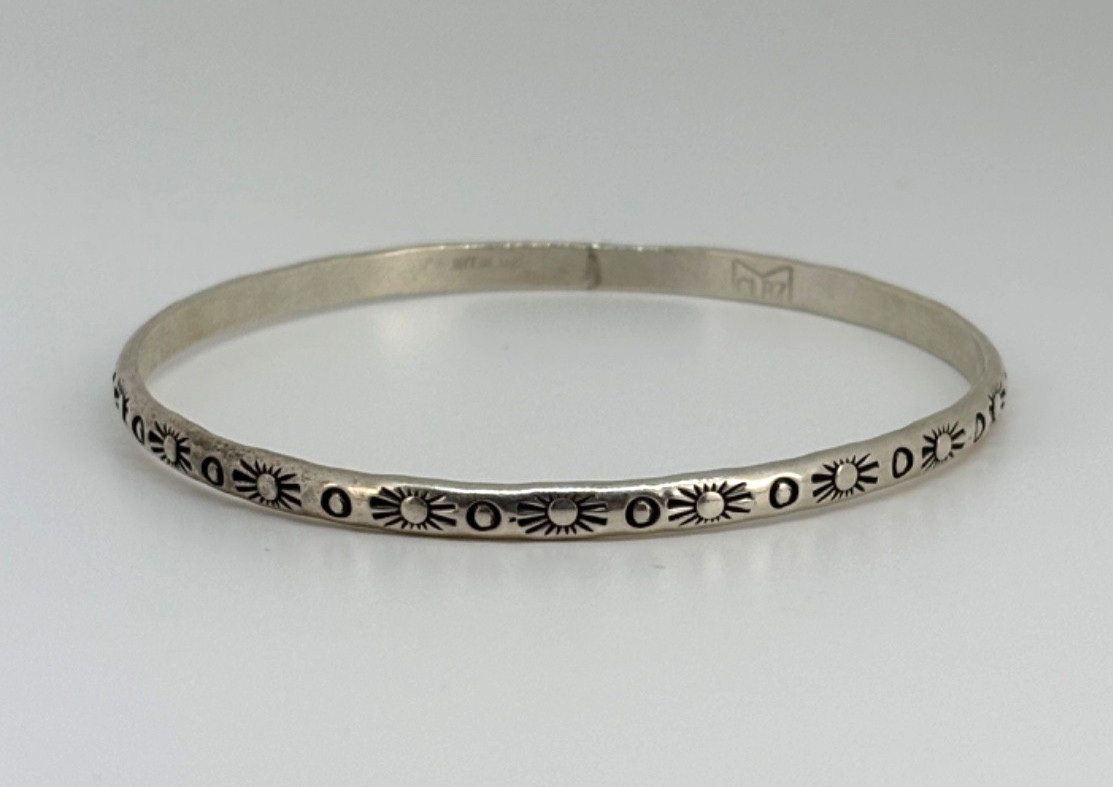 Sterling Silver CLBZ MITCHELL CALABAZA Kewu Pueblo Southwestern BANGLE BRACELET